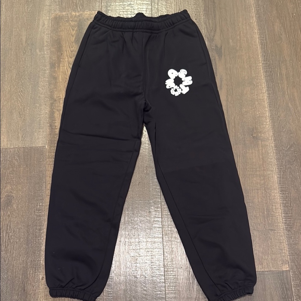Denim Tears look alike Black Jogger sweatpants Pants with Graphic size small
